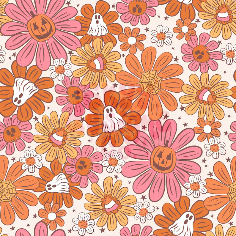 Halloween daisy floral