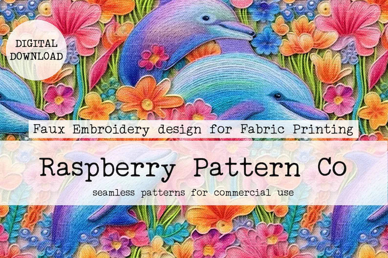 Pastel Dolphin Embroidery