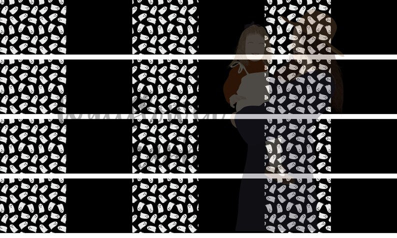 12-1 (8.25x20) Twist Headband Yard-Glitter Ghost