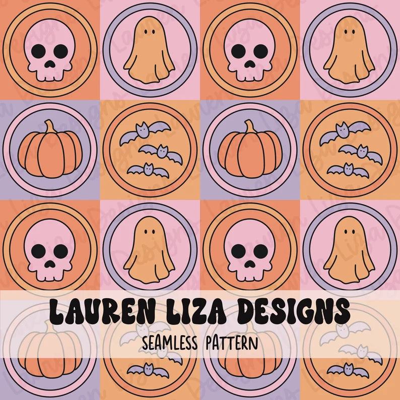 Retro Halloween Checkers