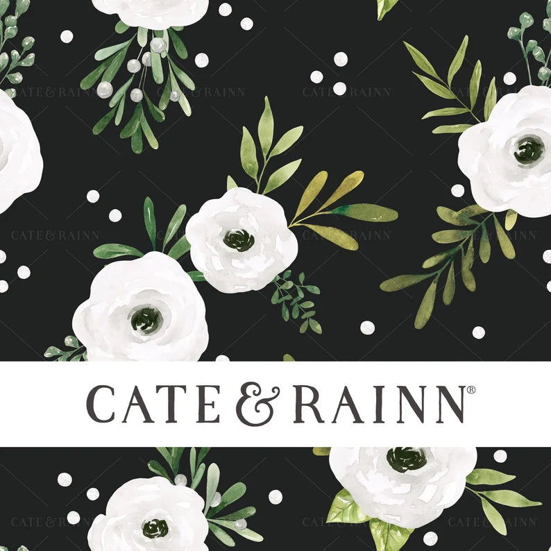 Black and White Winter Rose Floral