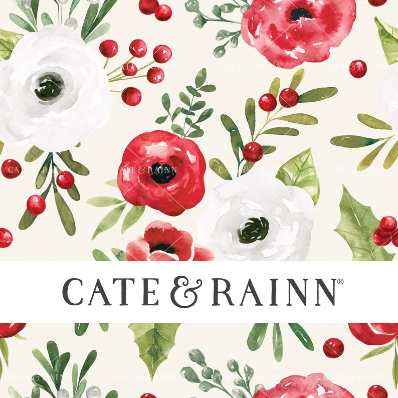 Vintage Christmas Floral cream background