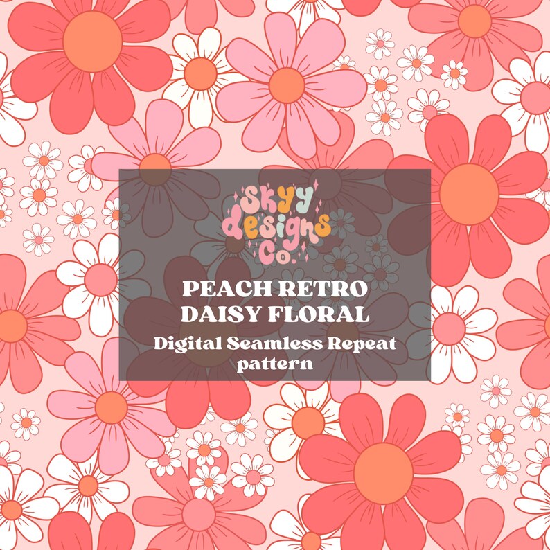 Peach retro floral