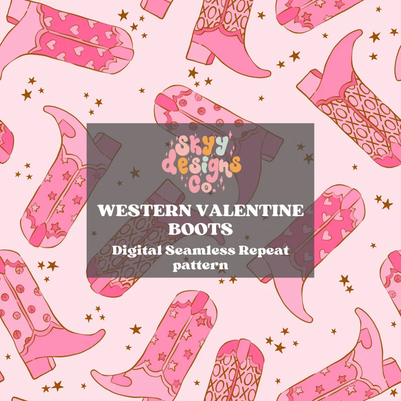 Retro western cowgirl valentine boots