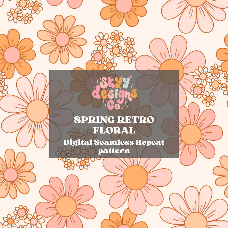 Bright Spring retro daisy floral
