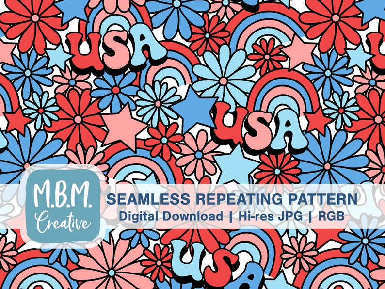 USA rainbows and daisy