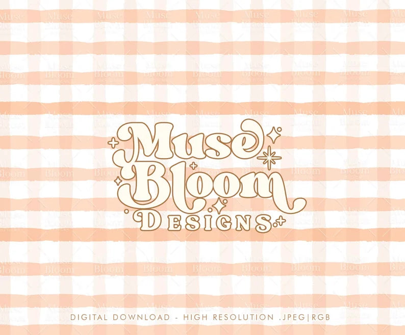 Boho Watercolor Peach Vichy Plaid