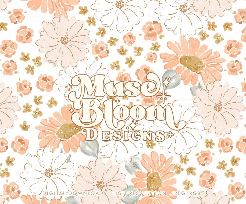 Peach Watercolor Floral