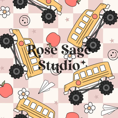 back to school fabric school bus 