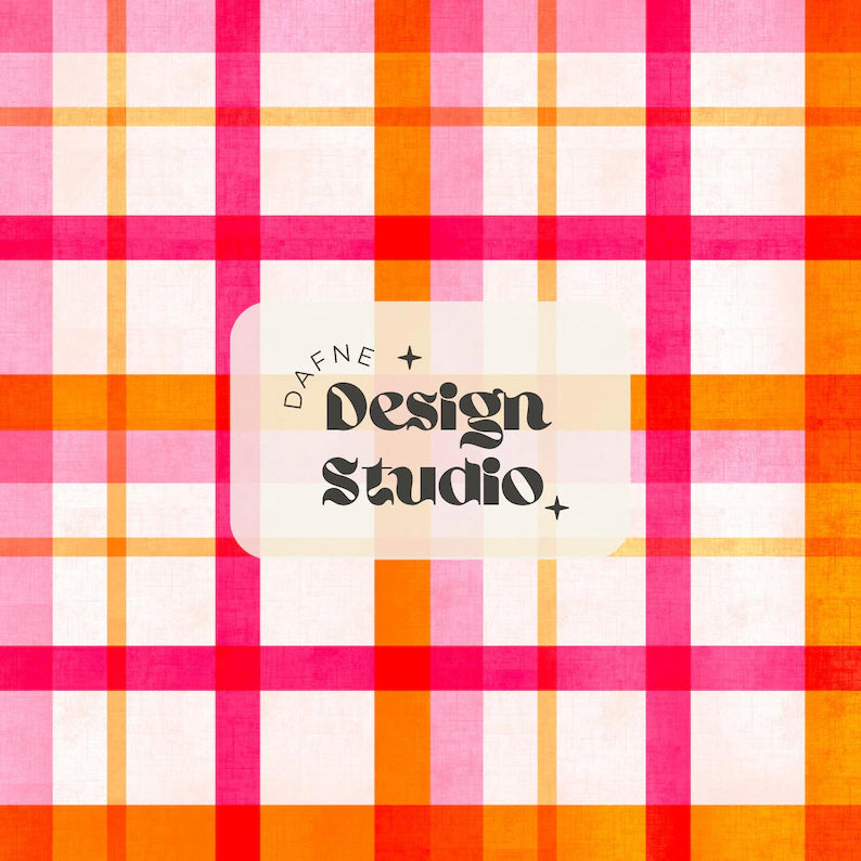 Pink and orange Gingham