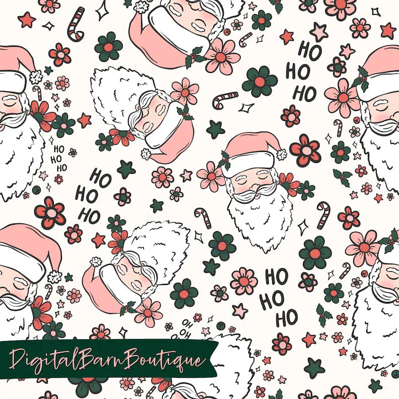 Retro Santa Floral