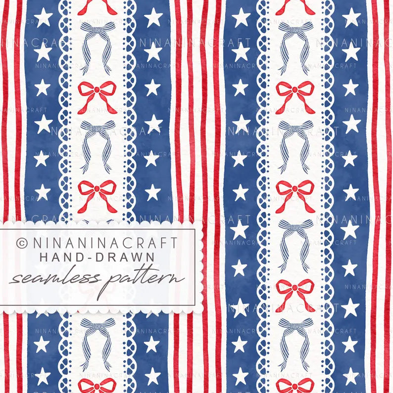 Red, White and Blue Stripes and Bows