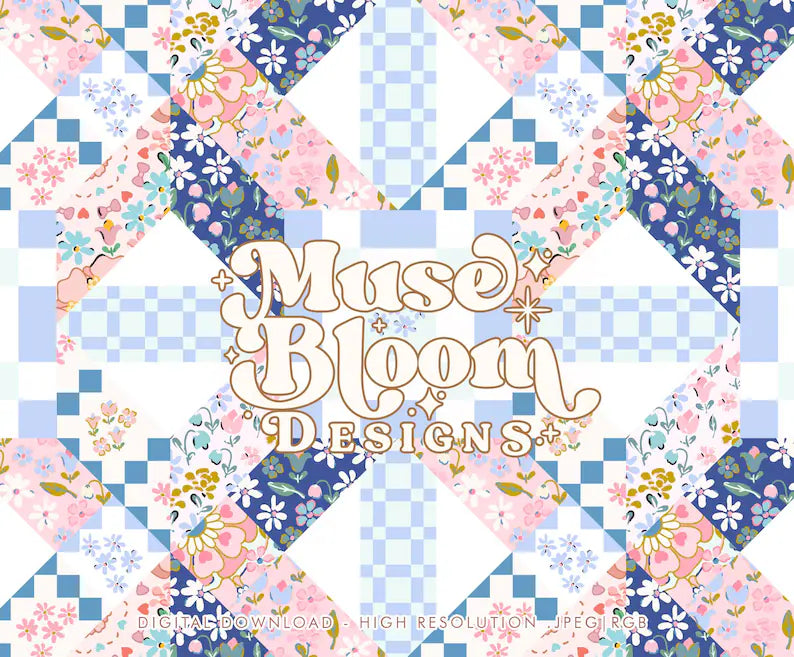 Blue Floral quilt MB