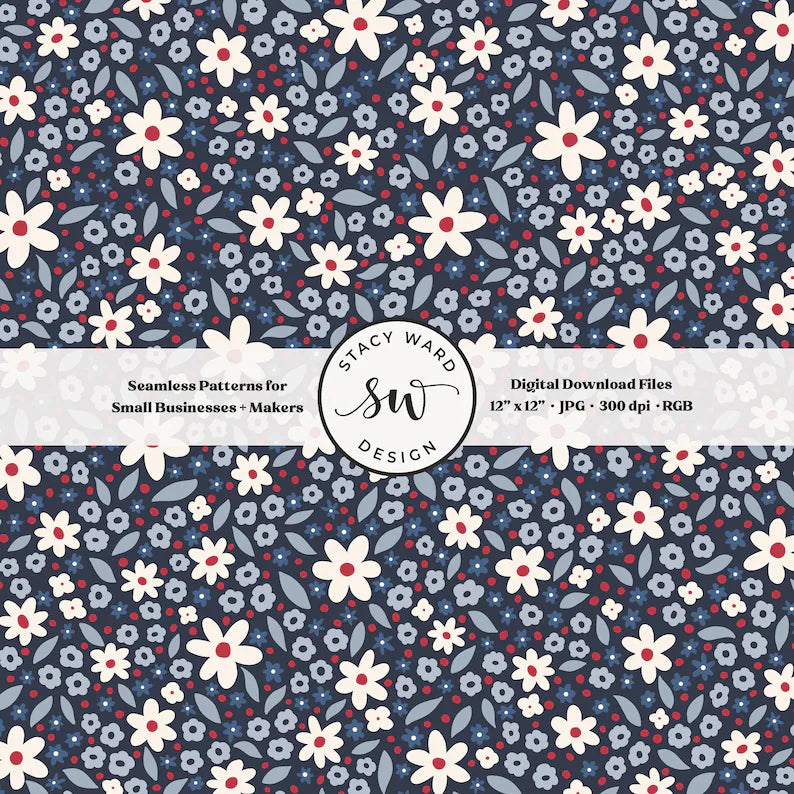 4th of July Ditsy Floral