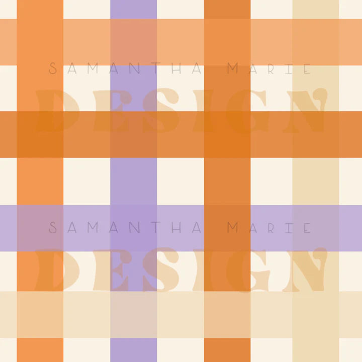 Fall Floral Pumpkins Coordinating Plaid
