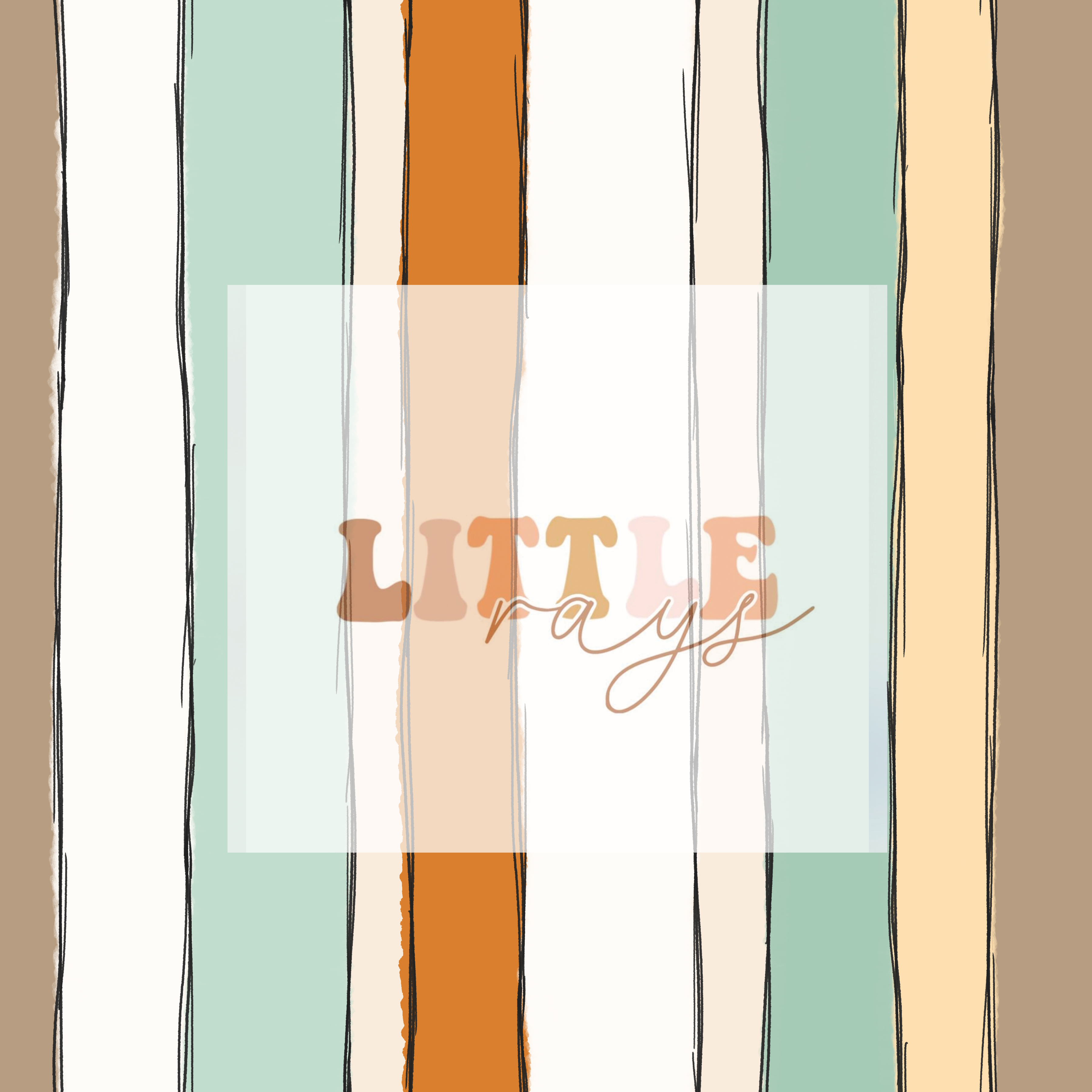 Sketchy Ghost Flowers Cream Stripe