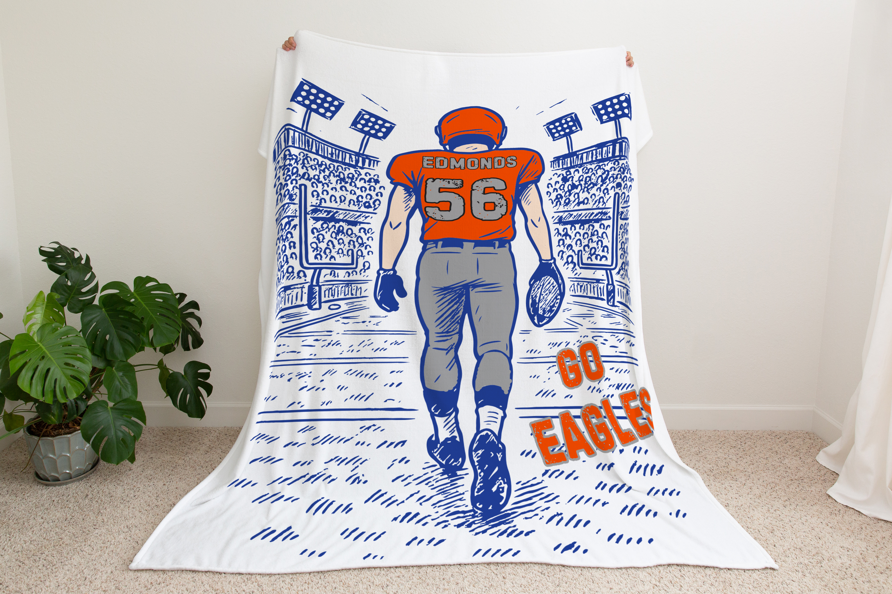 Custom Football Player Blanket