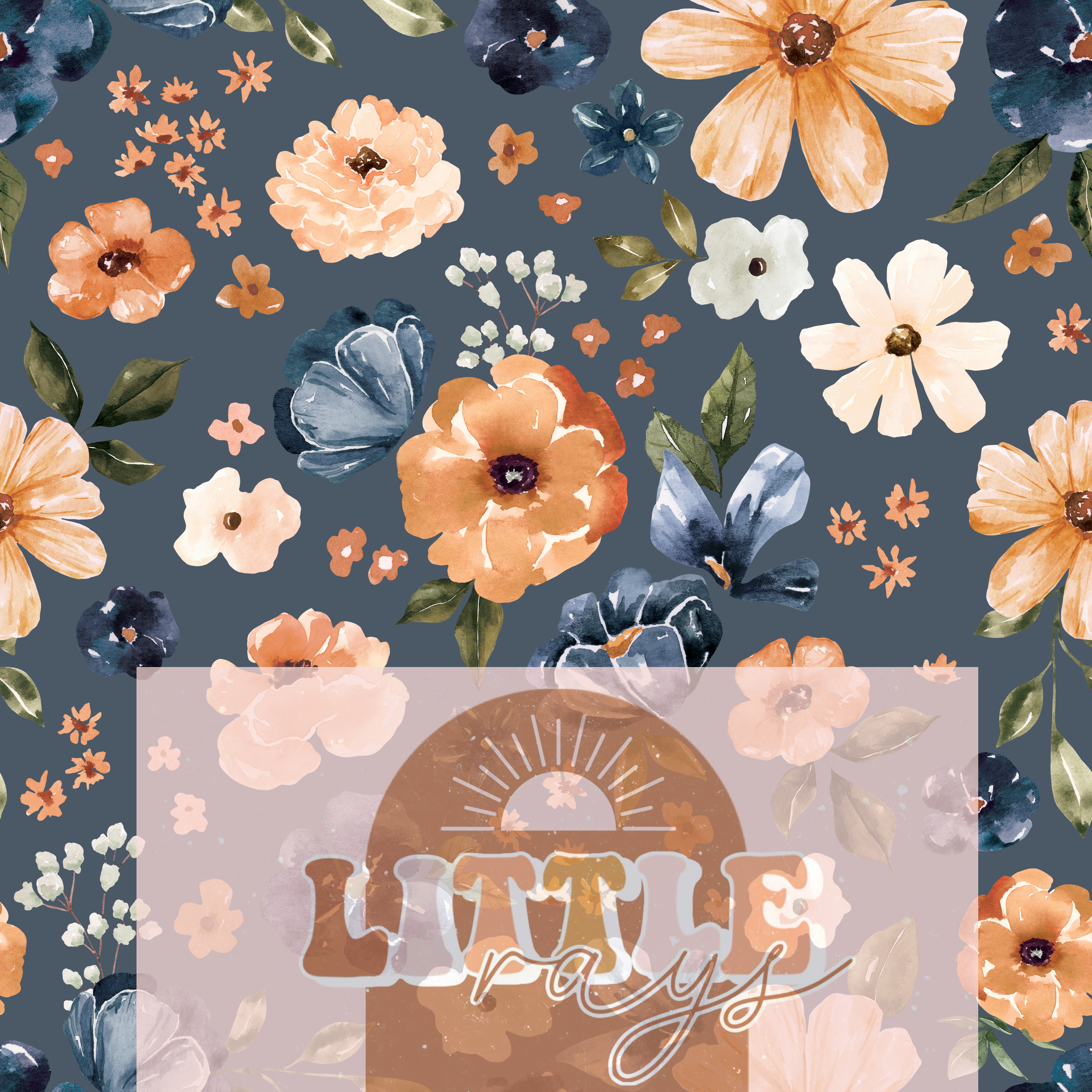 Farm and Meadow Floral blue