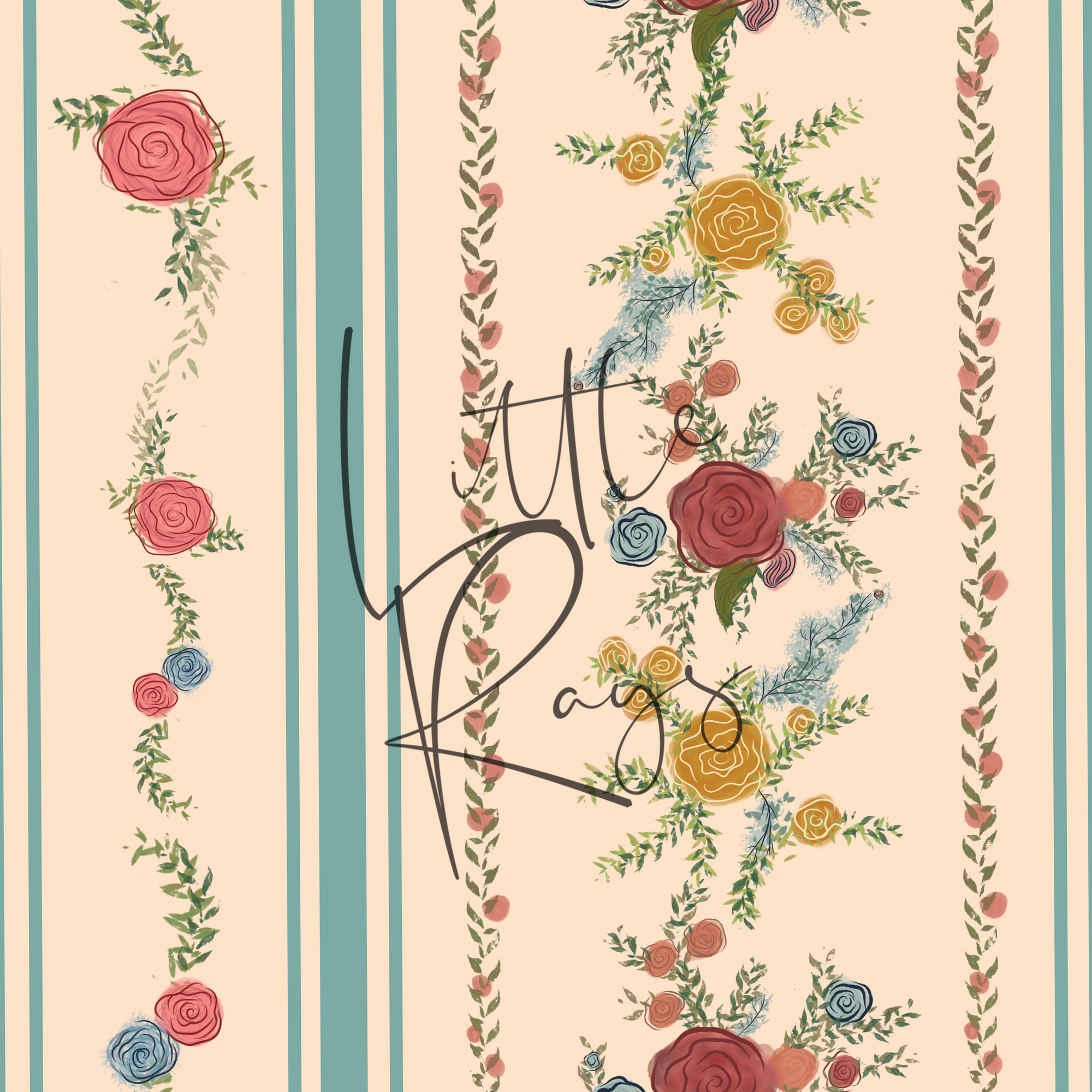Vintage Floral Stripe