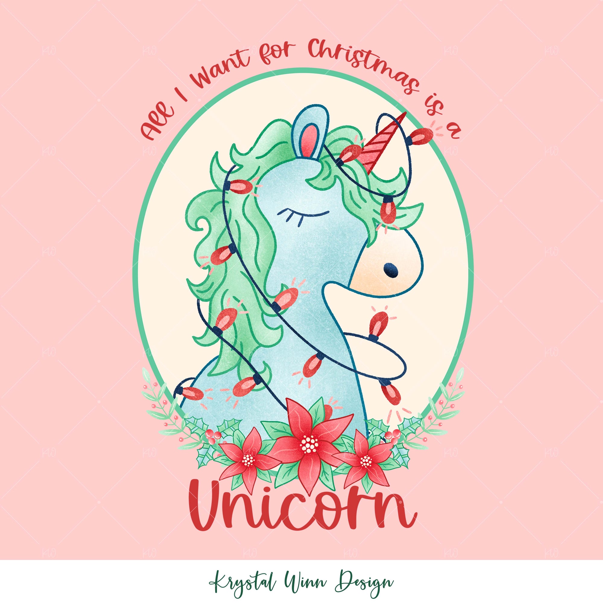 Christmas Unicorn PANEL