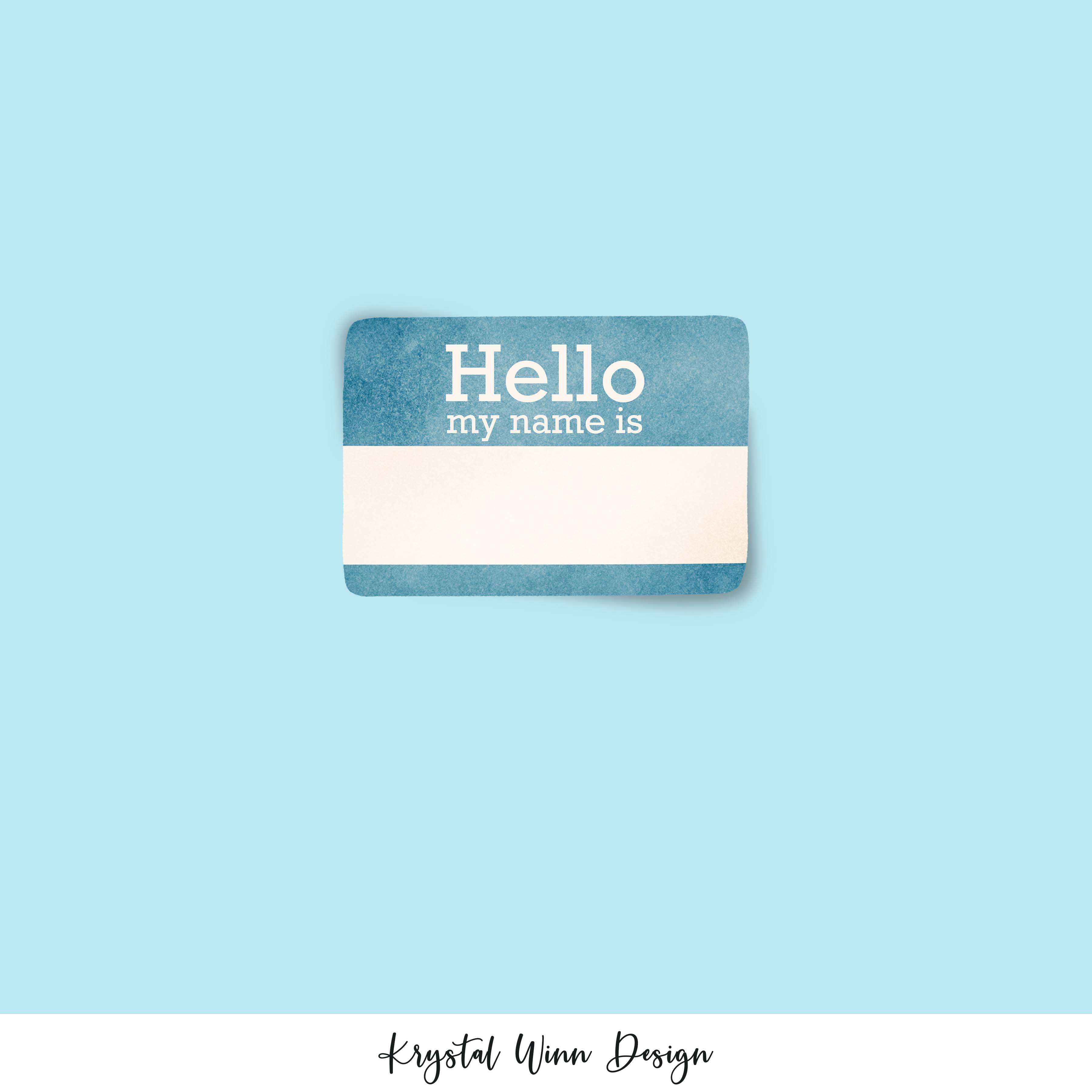 Name Tag Sample Blue Name tag blue PANEL — Little Rays Fabric