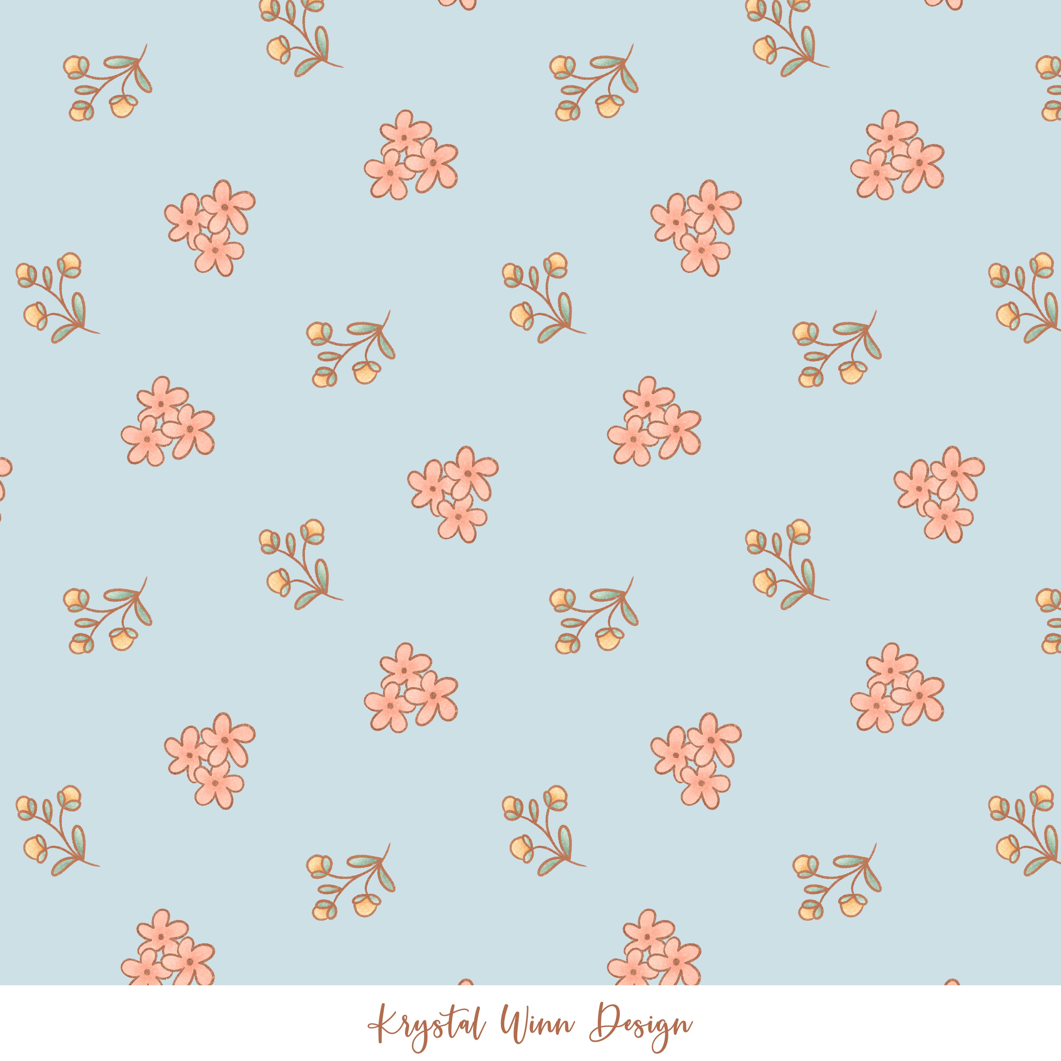 Cottontail Dainty Floral Blue