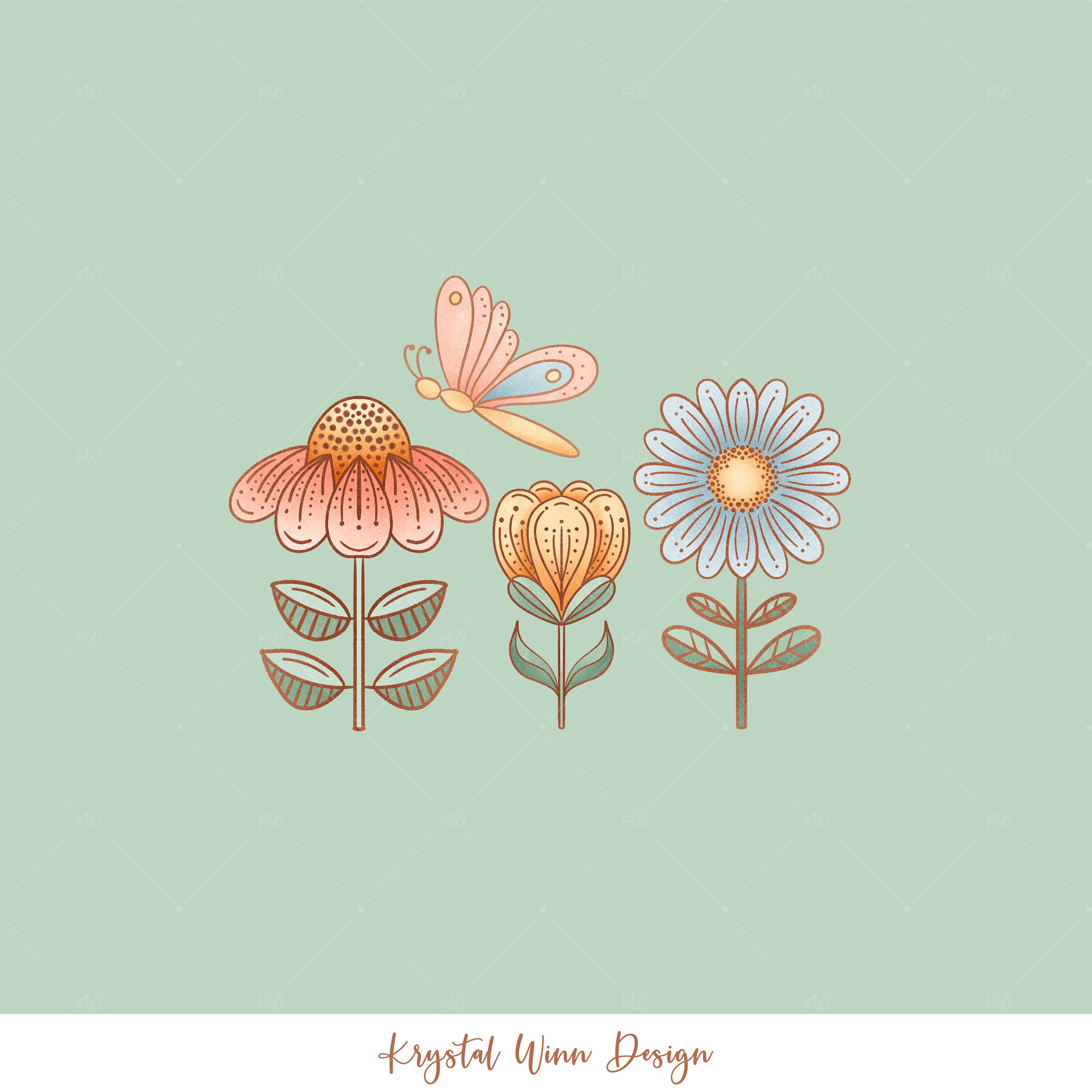 Cottontail Flowers PANEL