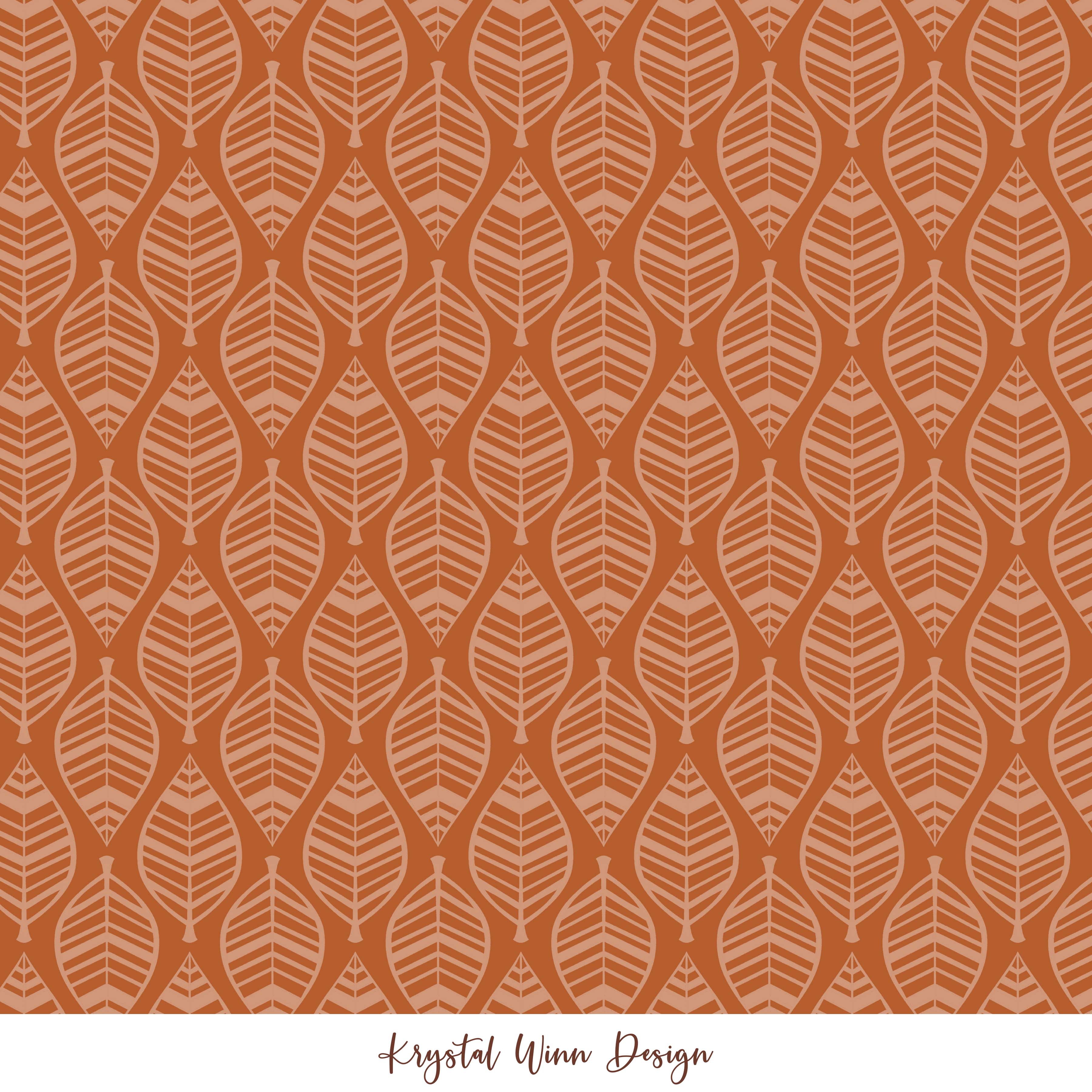 Stencil Leaves Orange