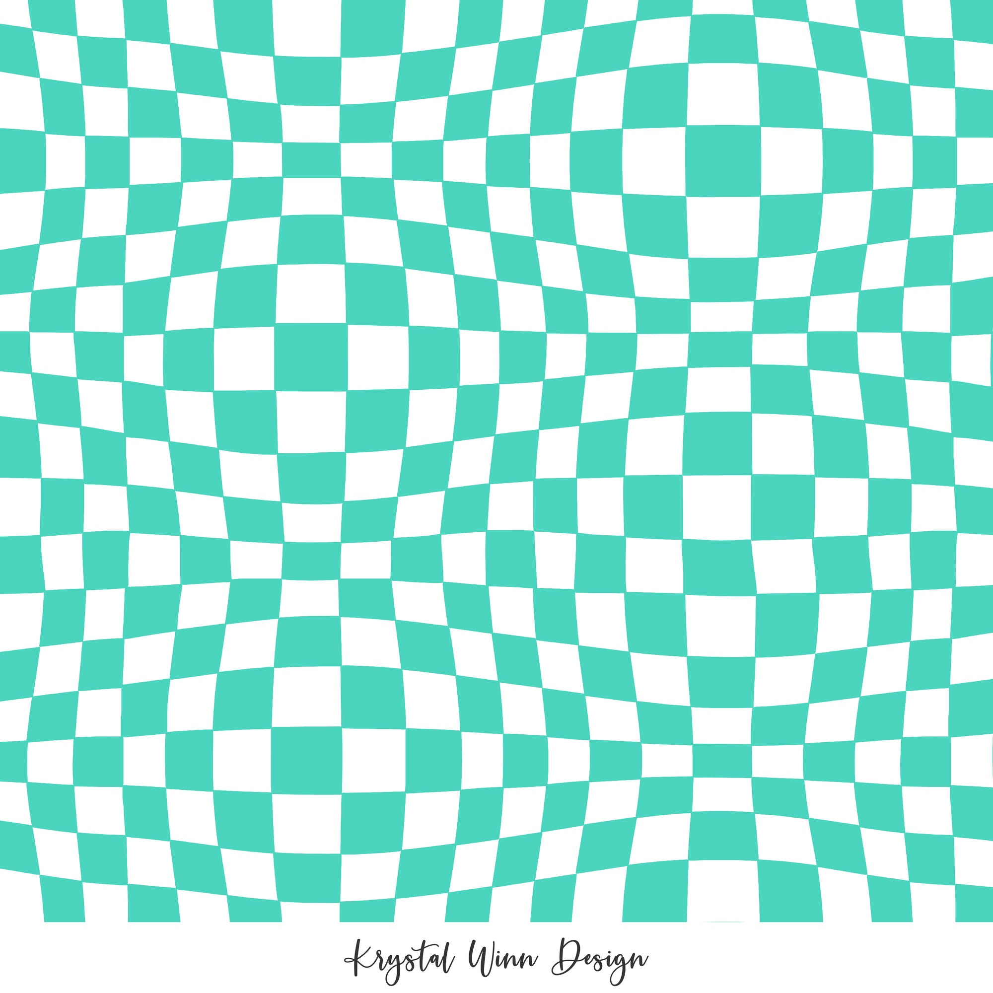 Groovy Funky Check Teal