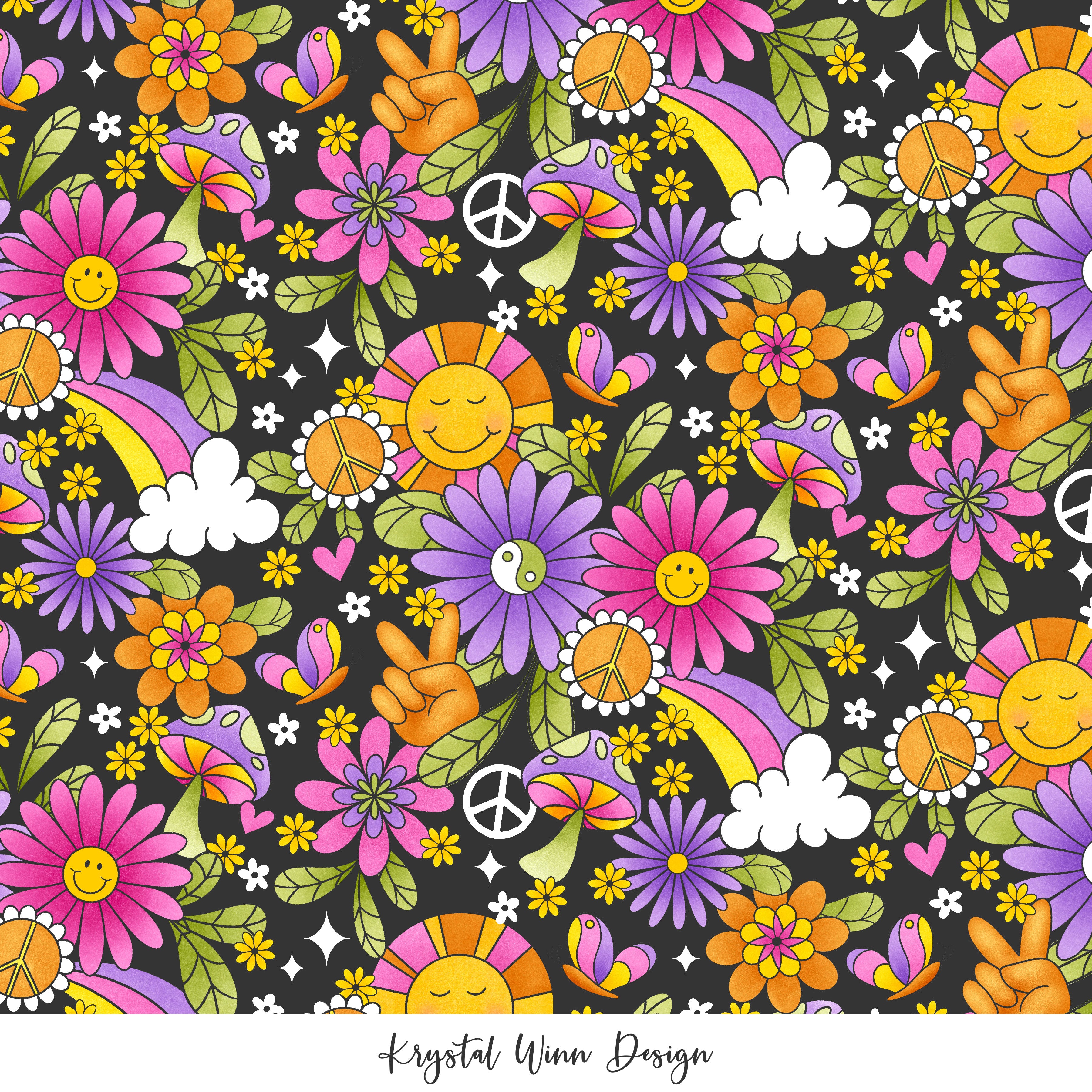 Groovy Sunny Floral Black