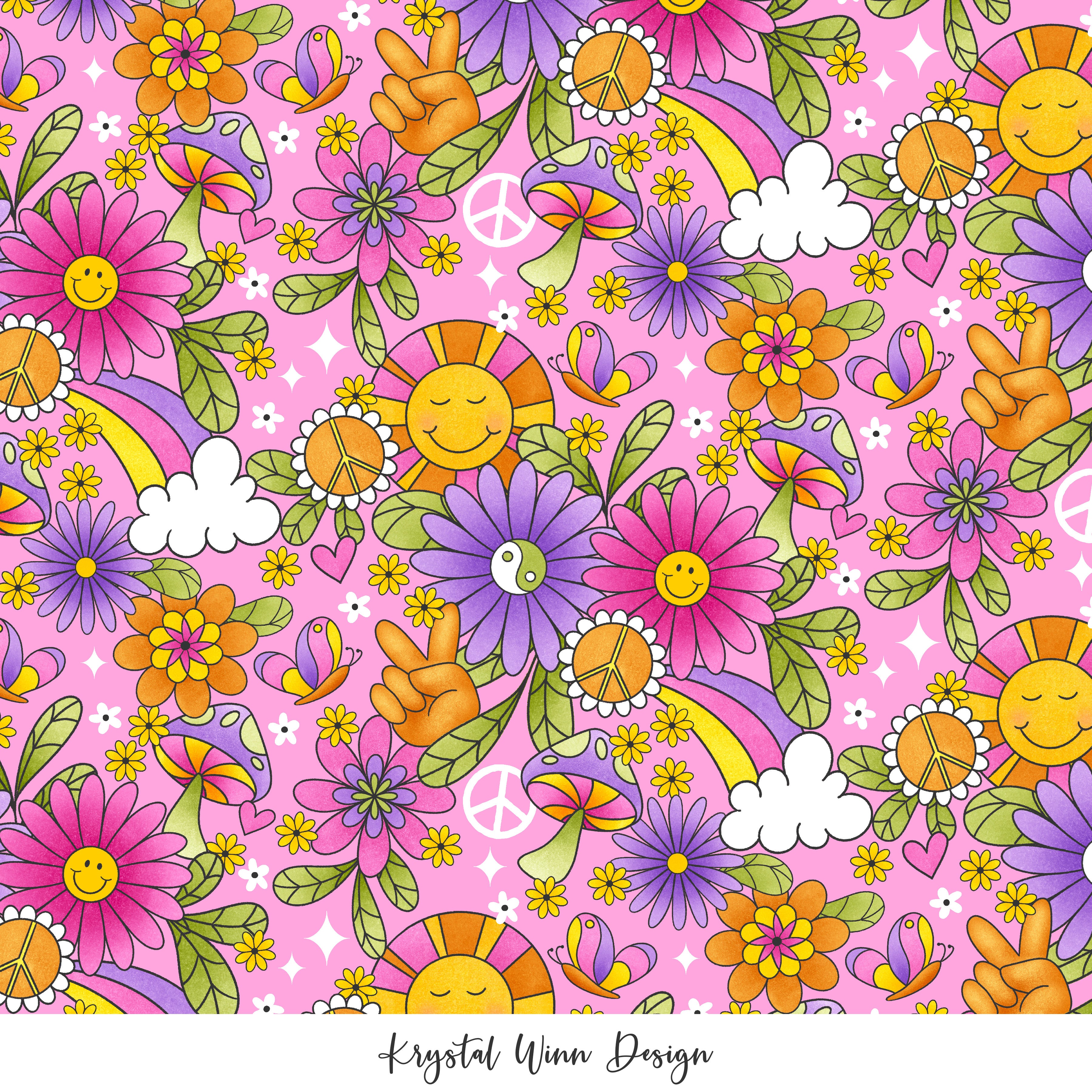 Groovy Sunny Floral Pink
