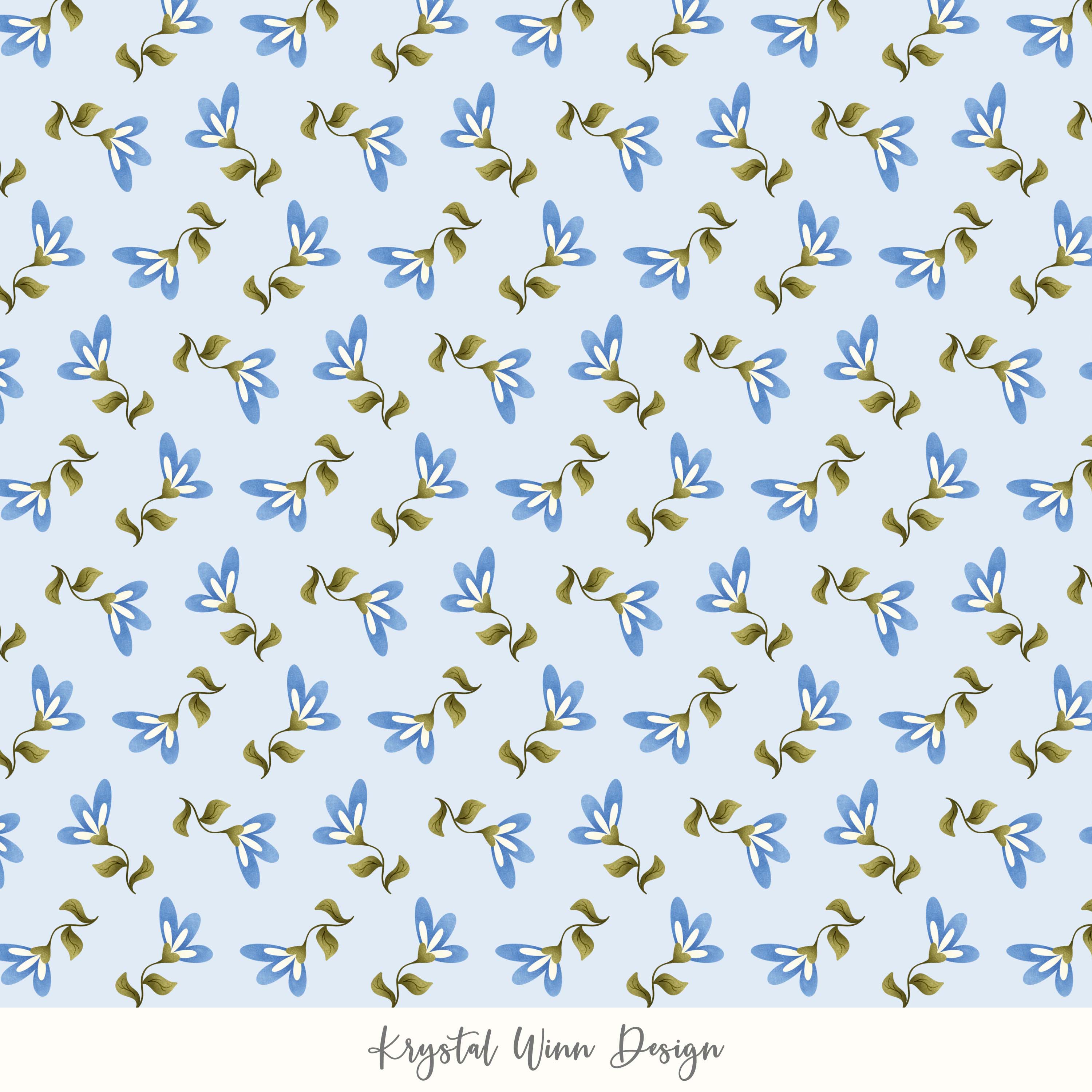 ditsy floral blue