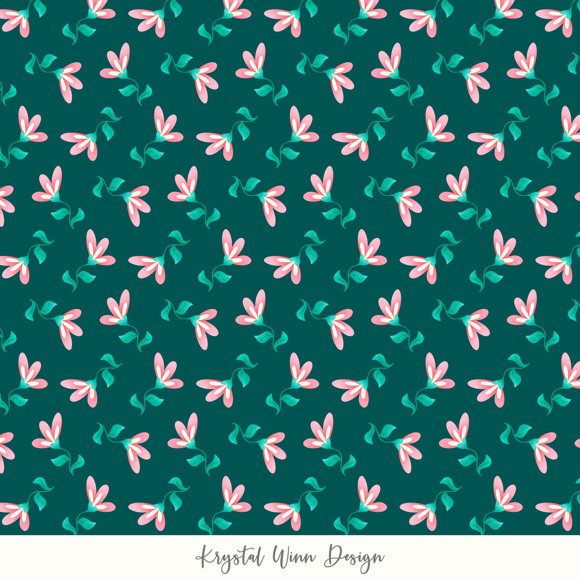 ditsy floral teal