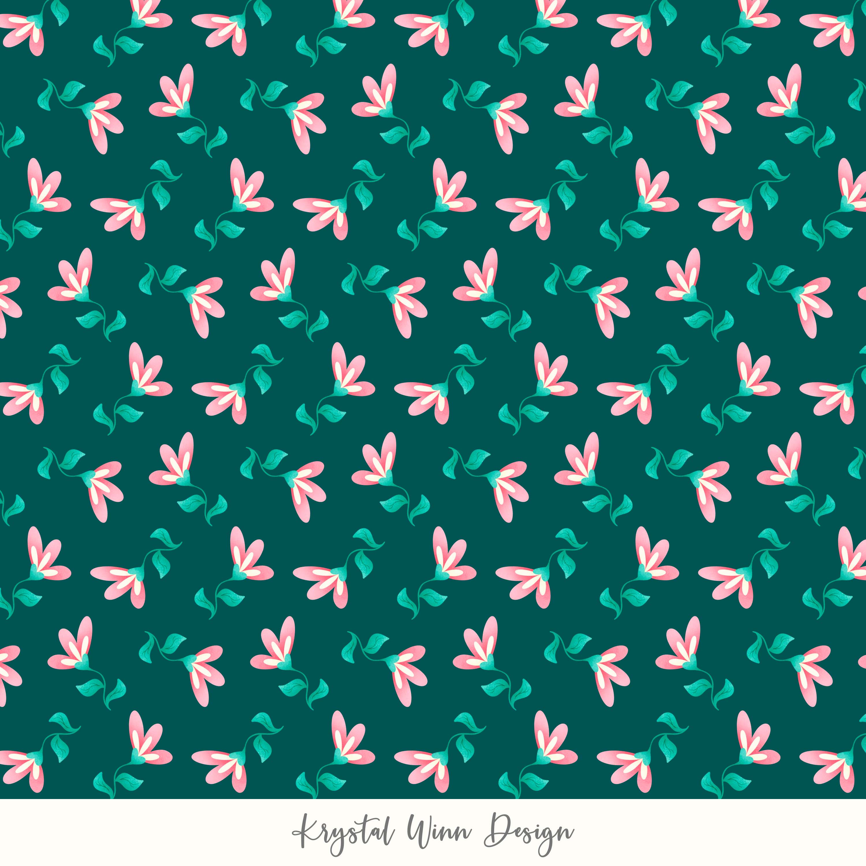 ditsy floral teal