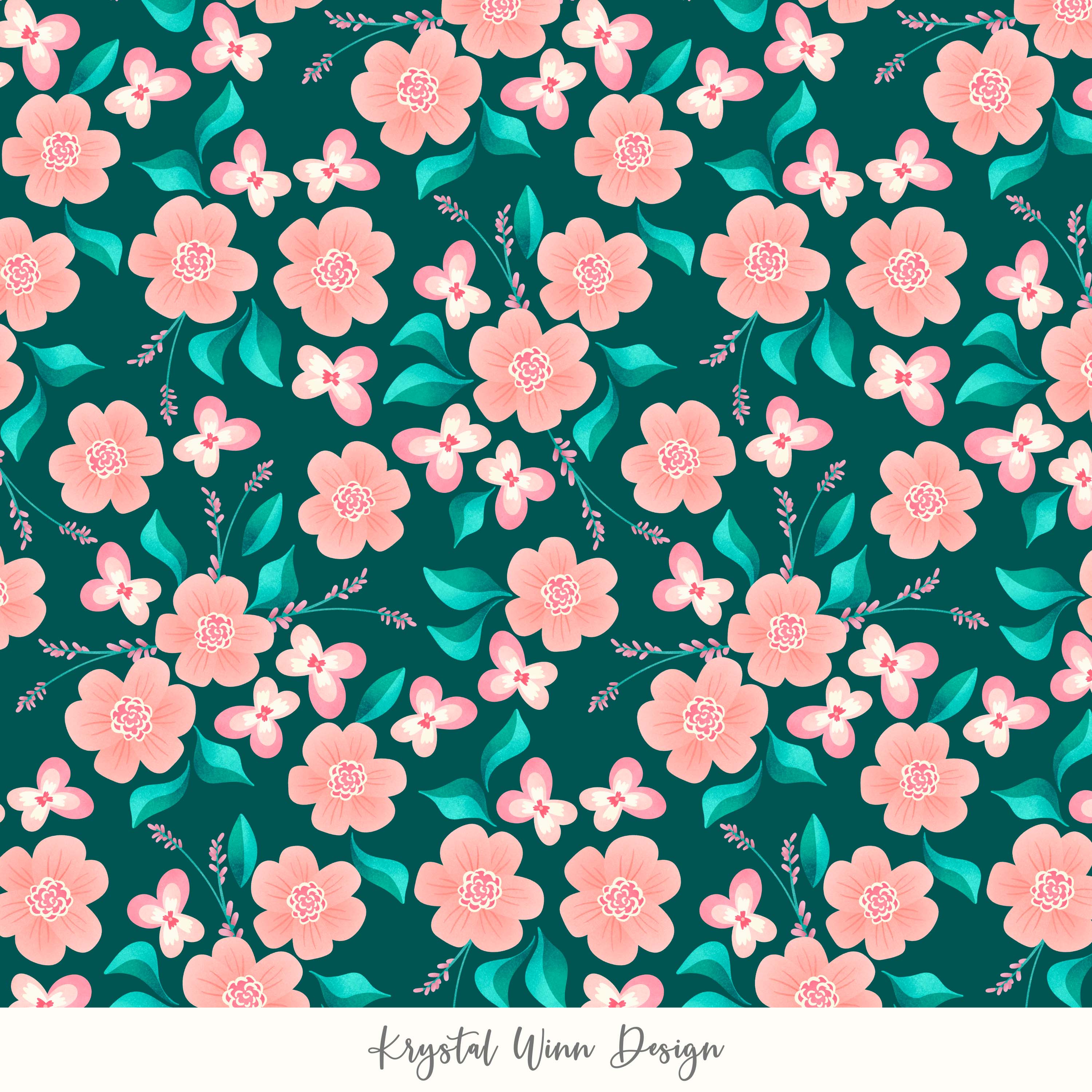 floral teal