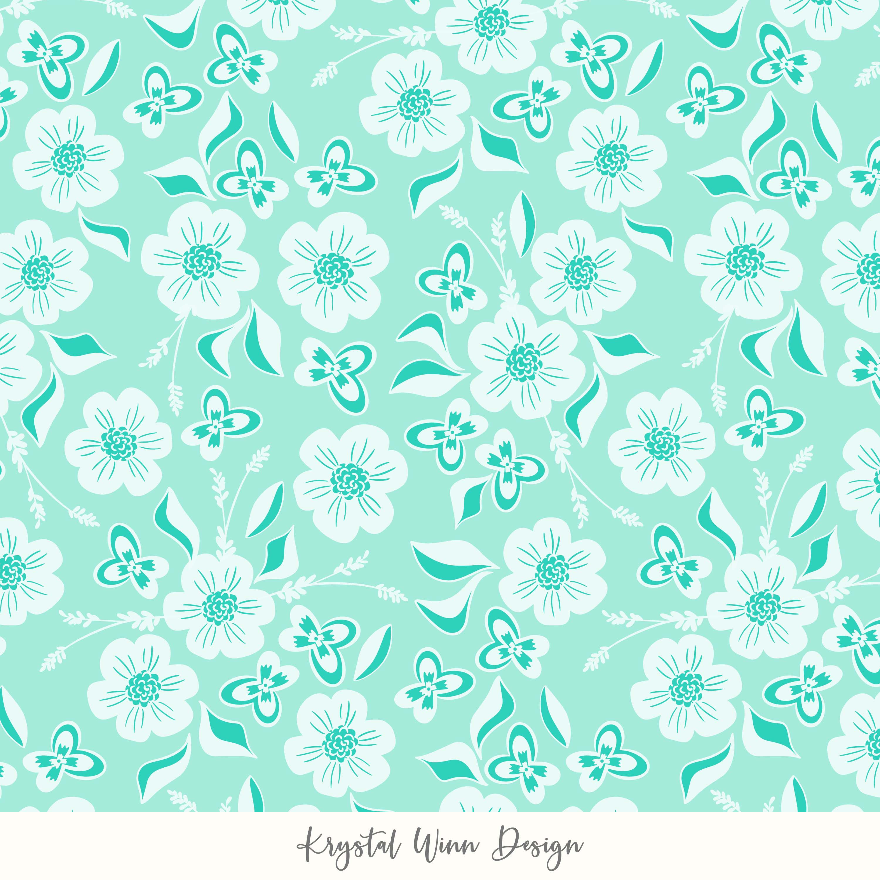 Tonal floral Mint