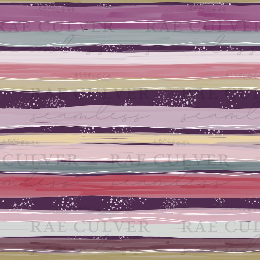 Sketchy Teal Floral stripe