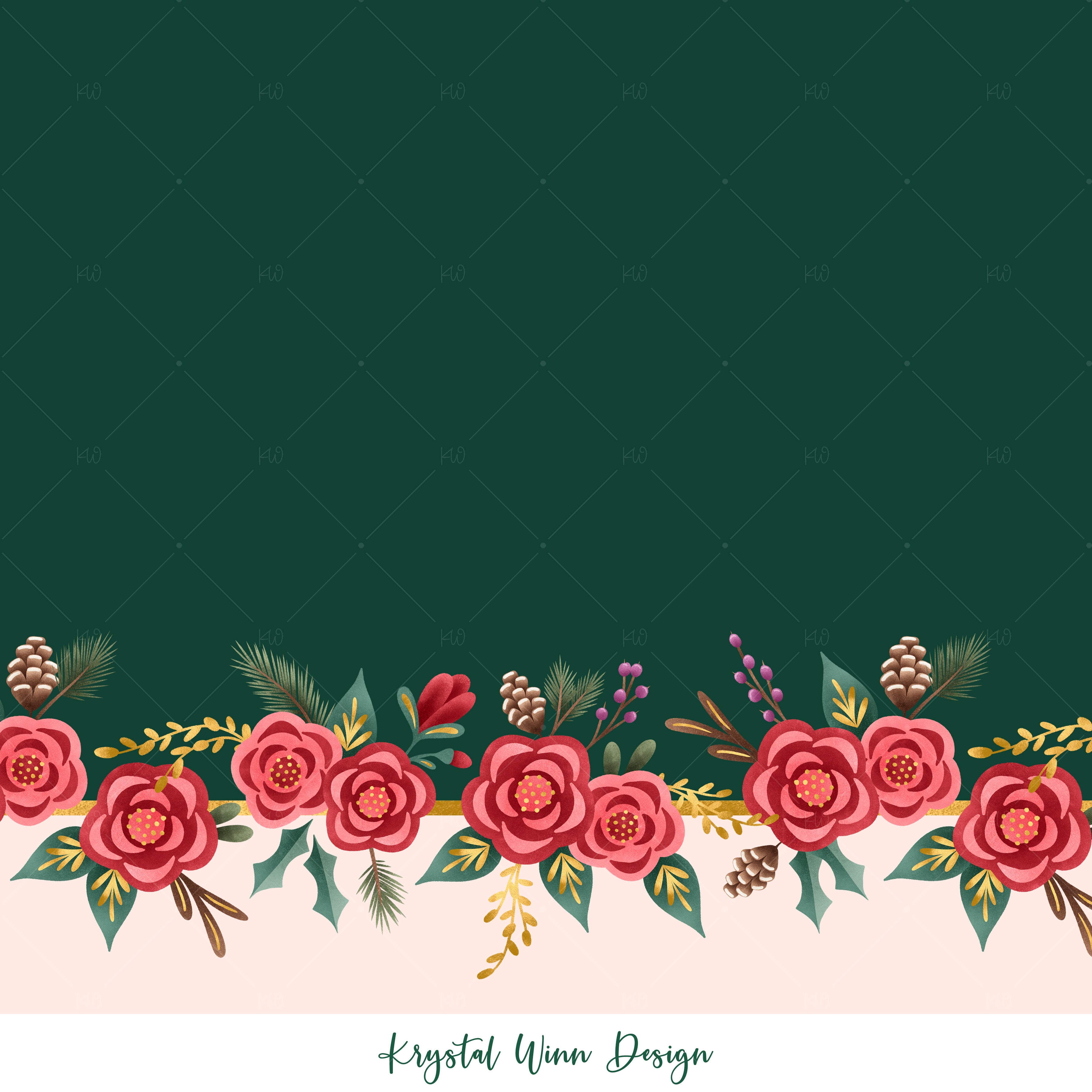 Christmas Floral Border