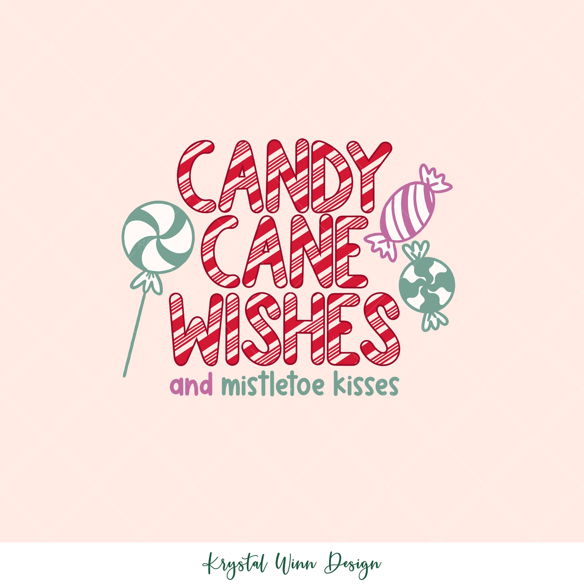 Candy Cane Wishes PANEL Little Rays Fabric