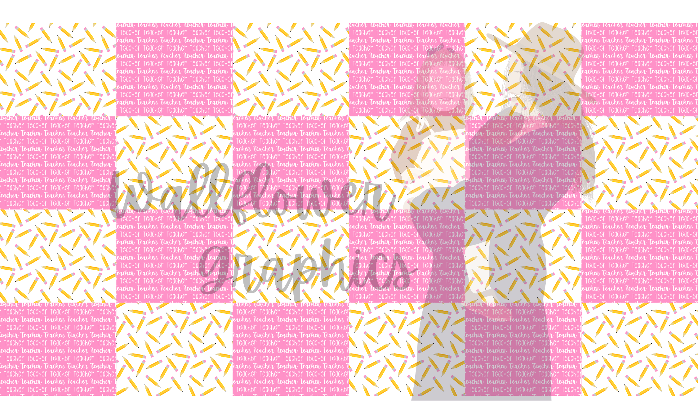 Two Toned headband Teacher Pencil