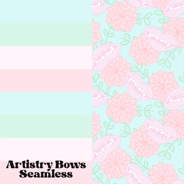 Pastel Floral Girly Vampire Fangs