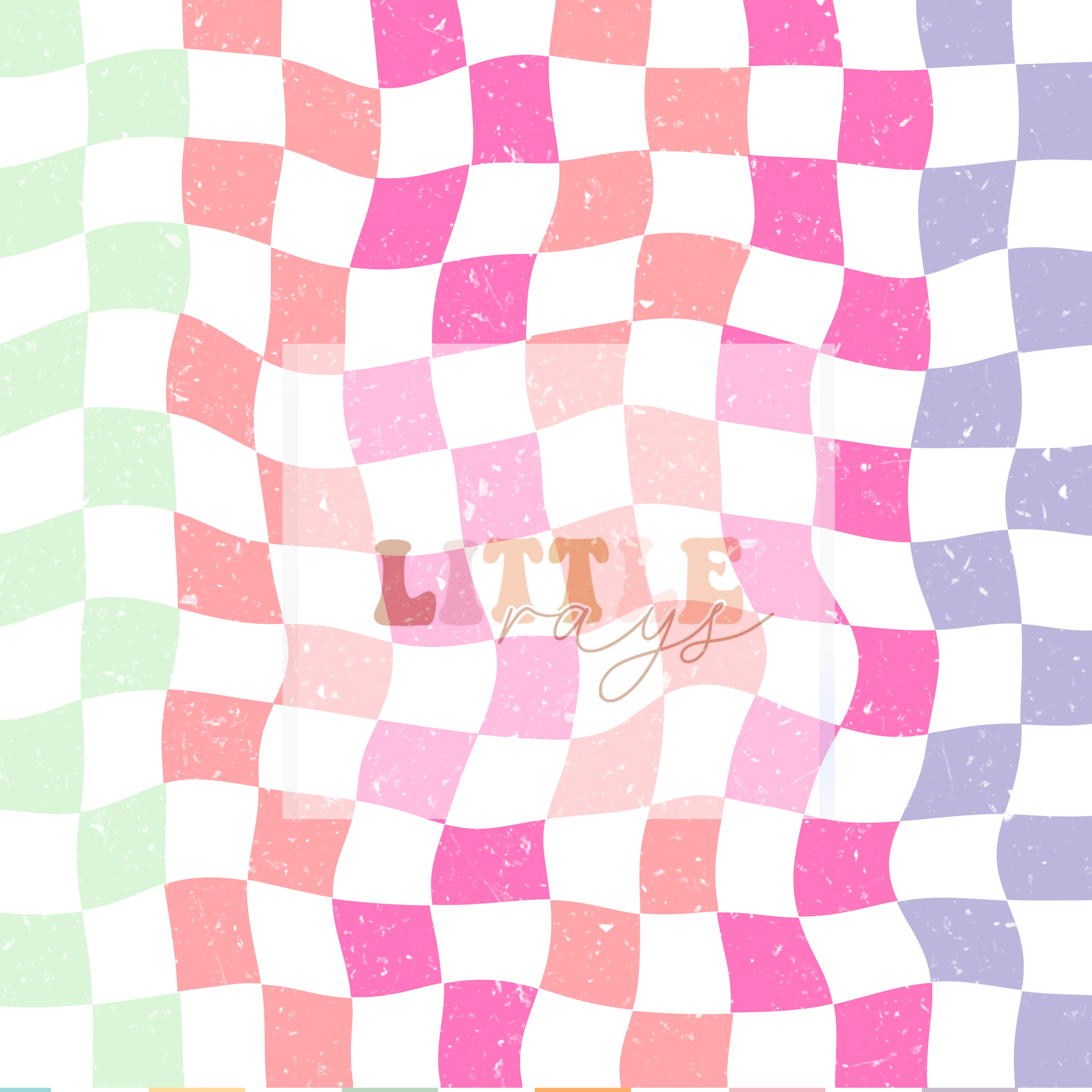 Floral Dino Checker white