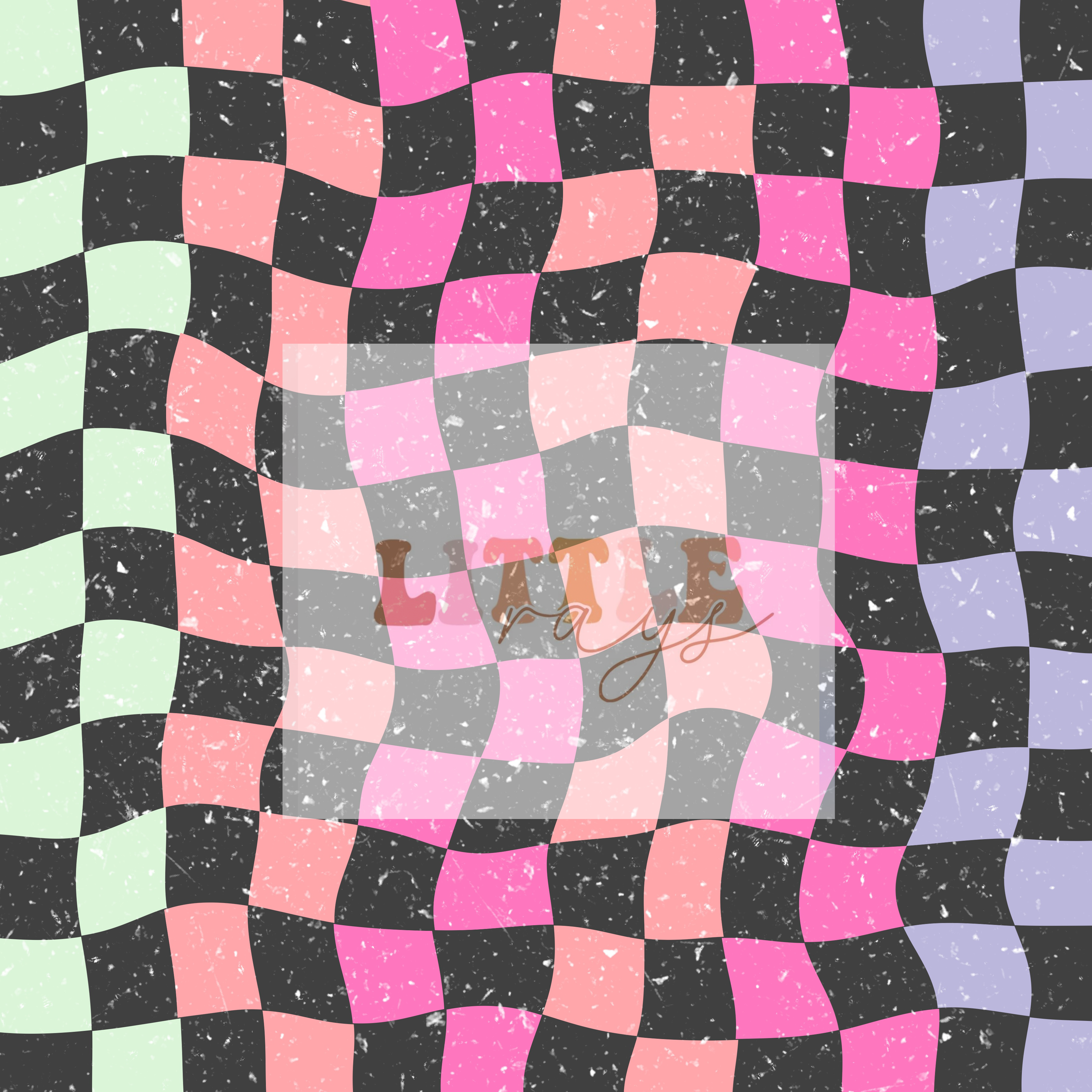 Floral Dino Checker black