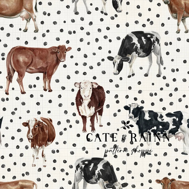 Vintage Polka Dot Cow