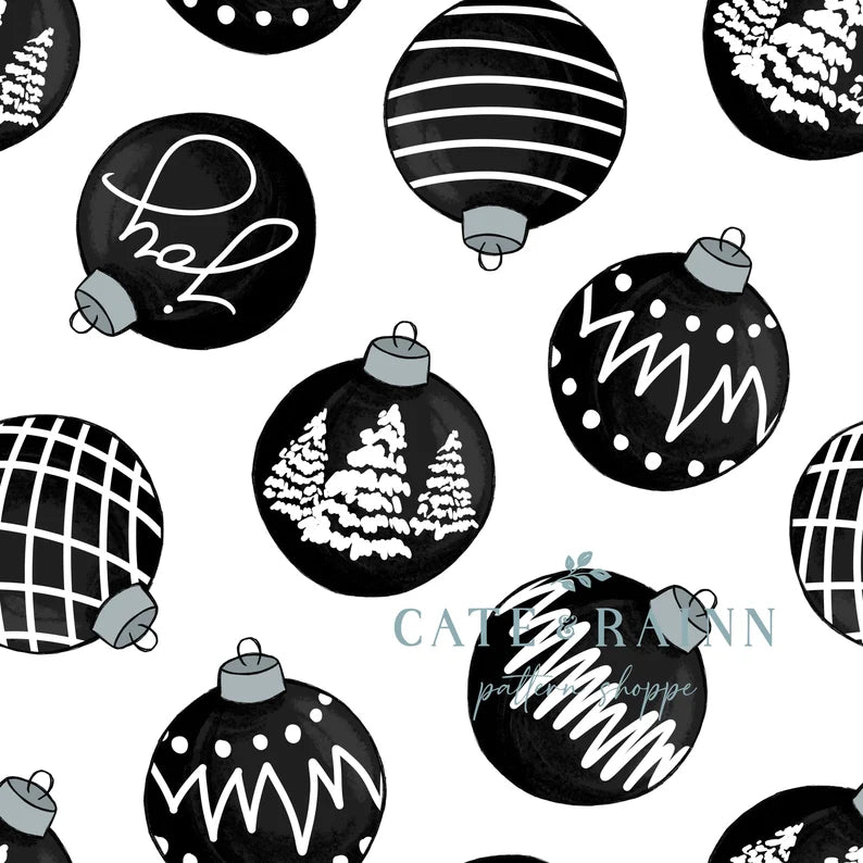 Black and White Christmas Ornament
