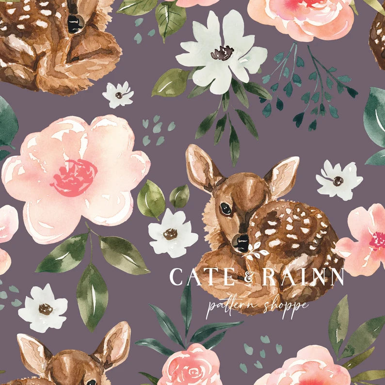 Purple Fawn and Floral
