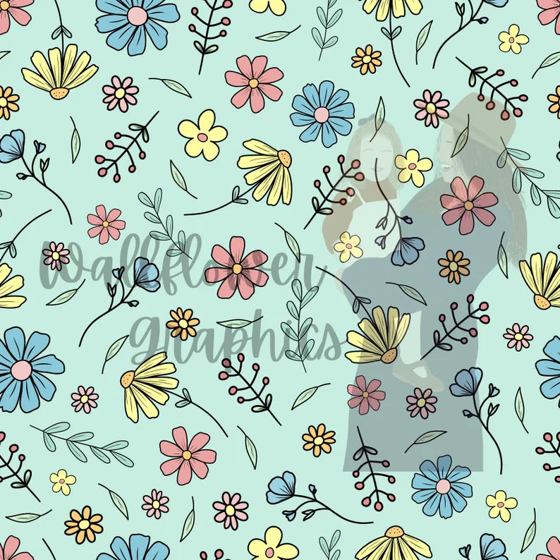 Dainty Spring Floral-Mint
