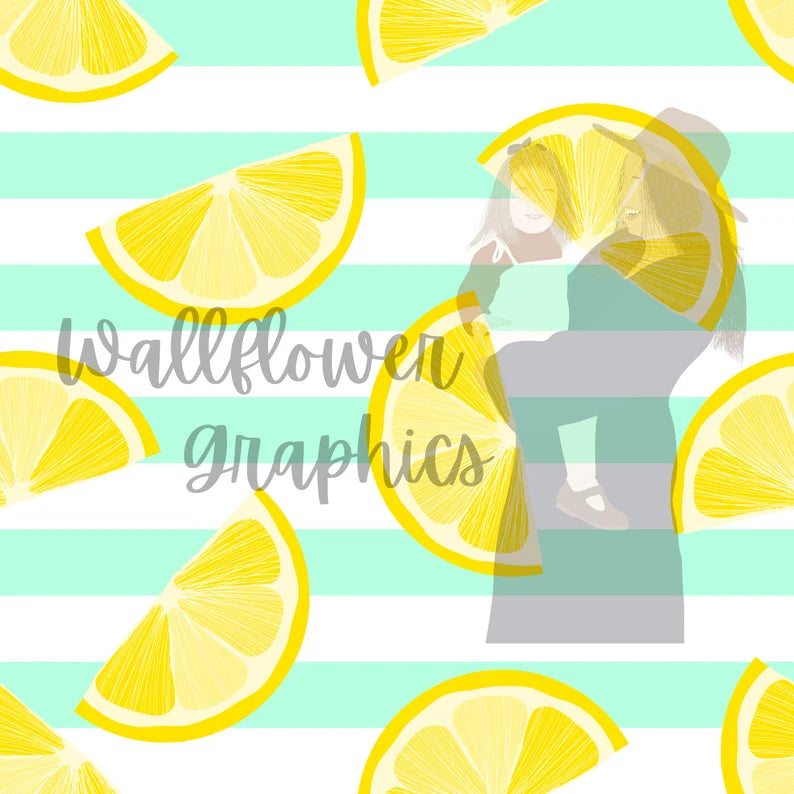 Lemon Wedges on Stripes