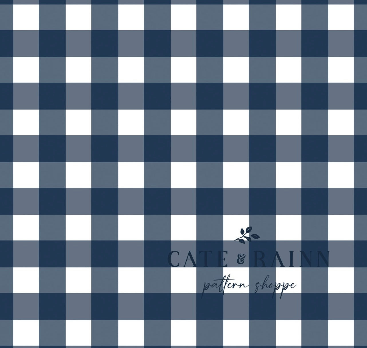 Navy Blue and White Gingham