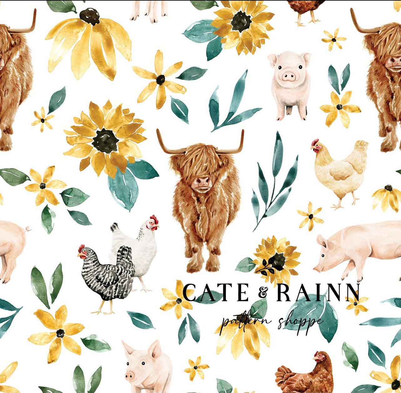 Farm Animals and Sunflower